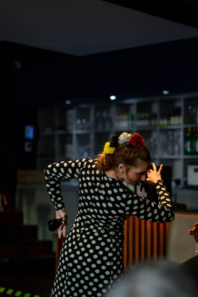 Flamencodanseres tijdens een optreden bij Vino Mío in Málaga